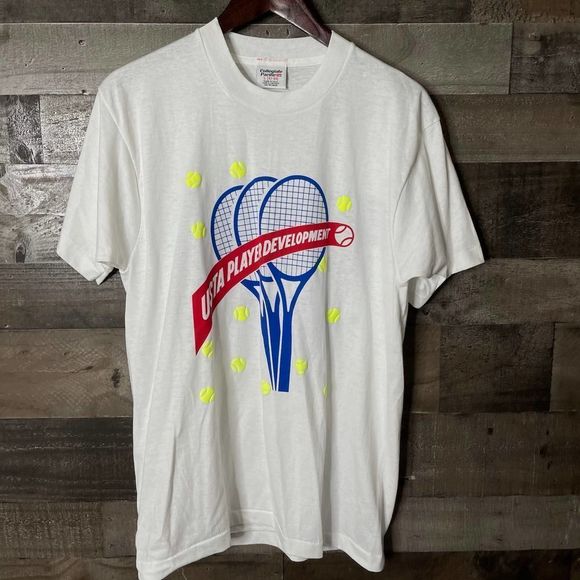 Vintage USTA Tennis 1990 Single Stitch T Shirt Large - Picture 1 of 4